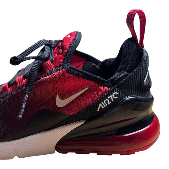 Nike Air Max 270 Kids Sneakers Basketball Shoes Red Black Size 4.5 - Picture 9 of 11